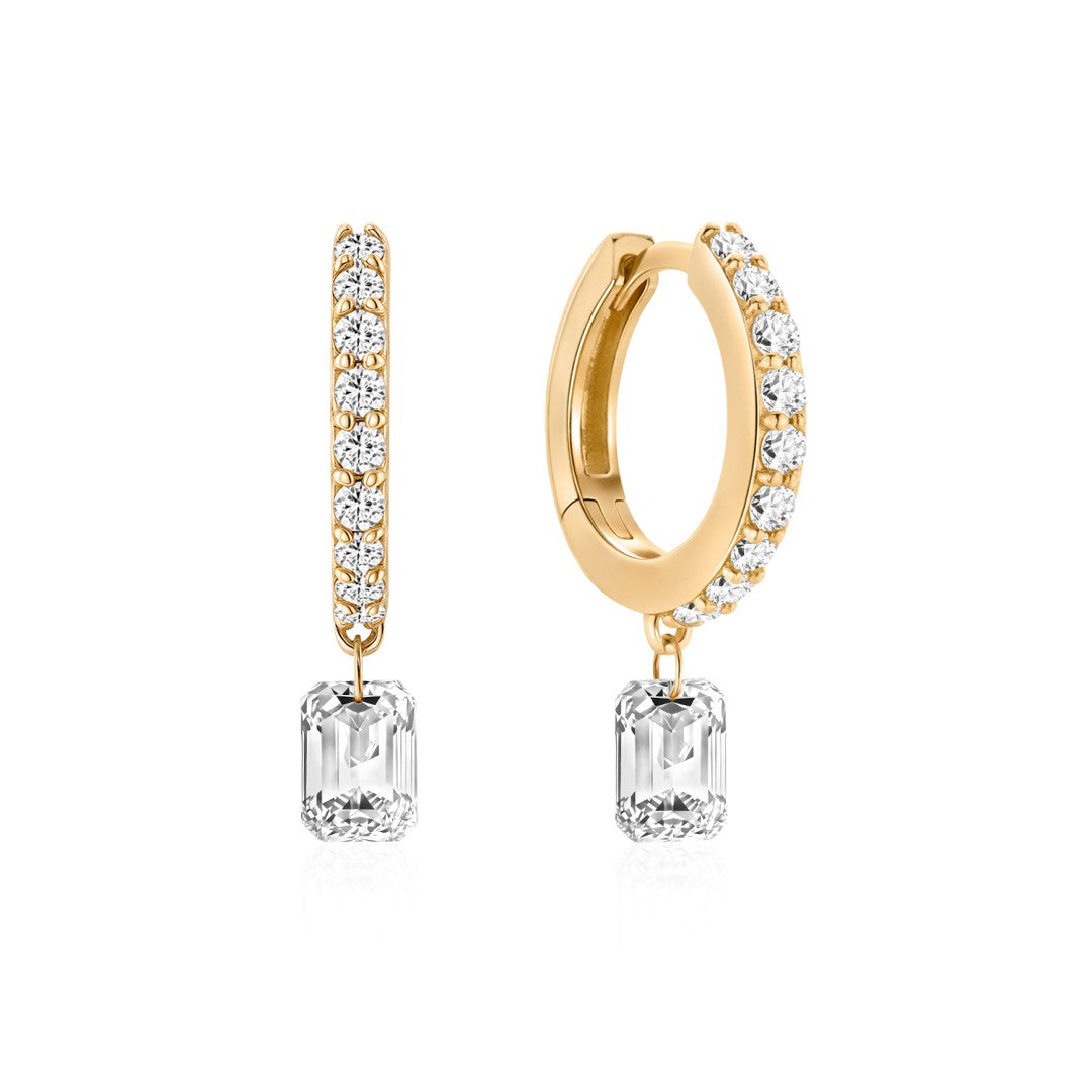Lucent Arc — huggie earrings
