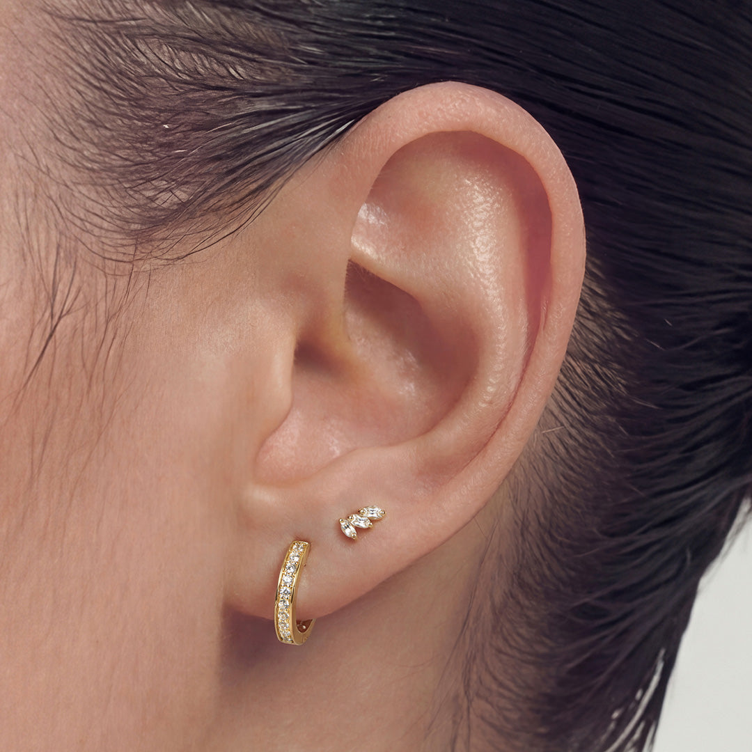 Alba Kin — huggie earrings, view 4