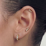 Maris Ember — huggie earrings, view 4