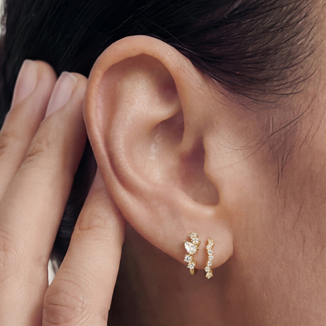 Vesper Dawn — huggie earrings, view 4