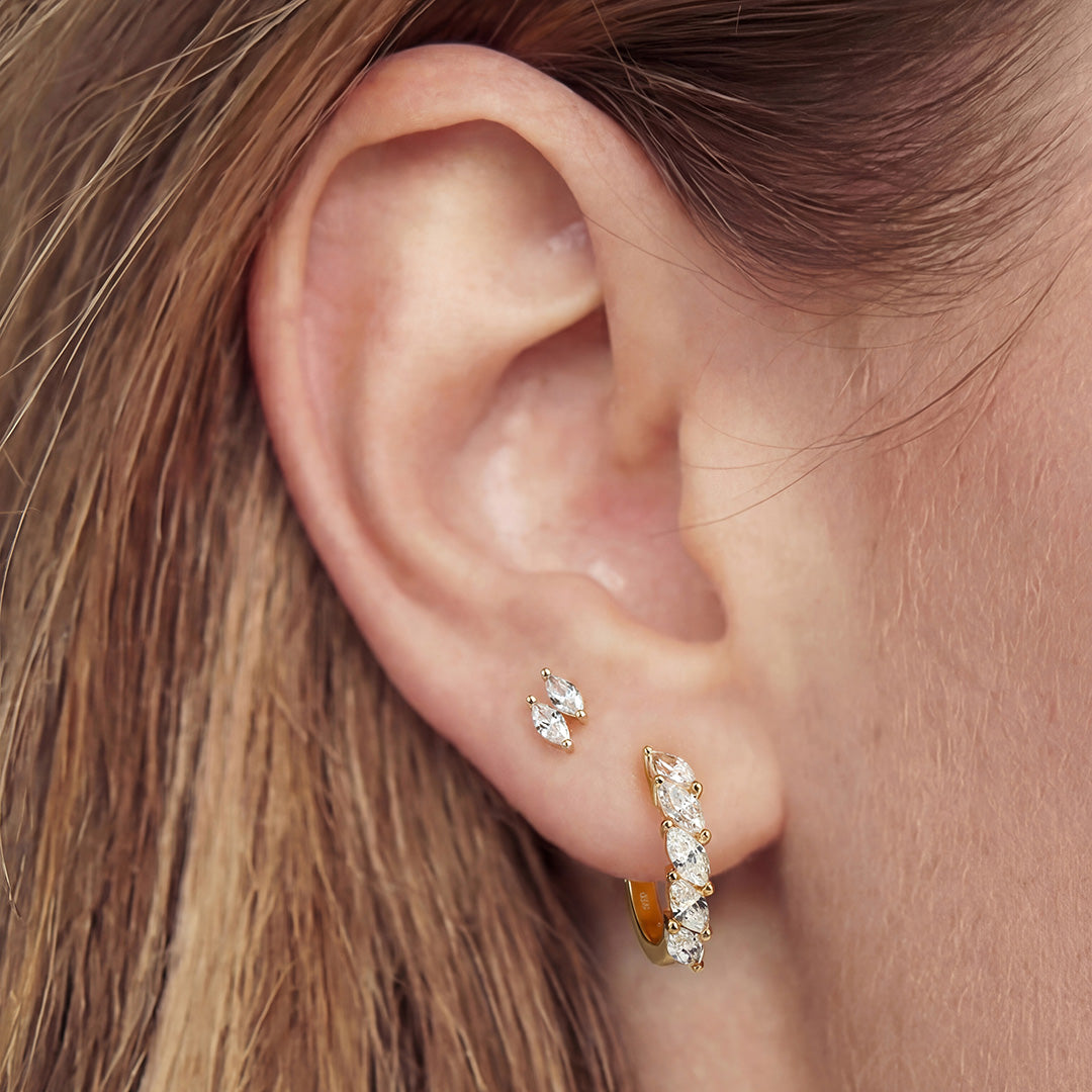 Sola Hush — huggie earrings, view 2
