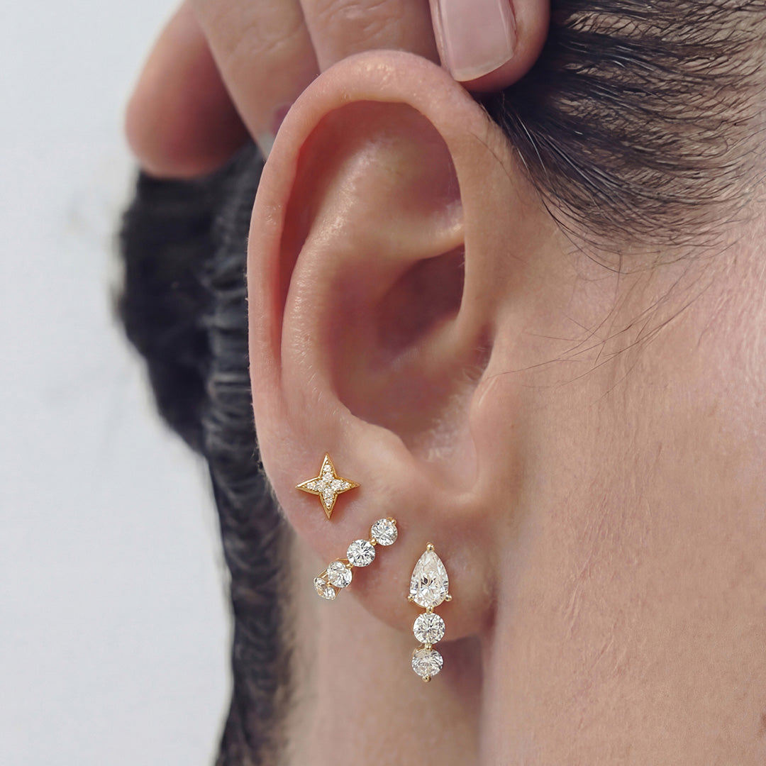 Carys Flame — stud earrings, view 2