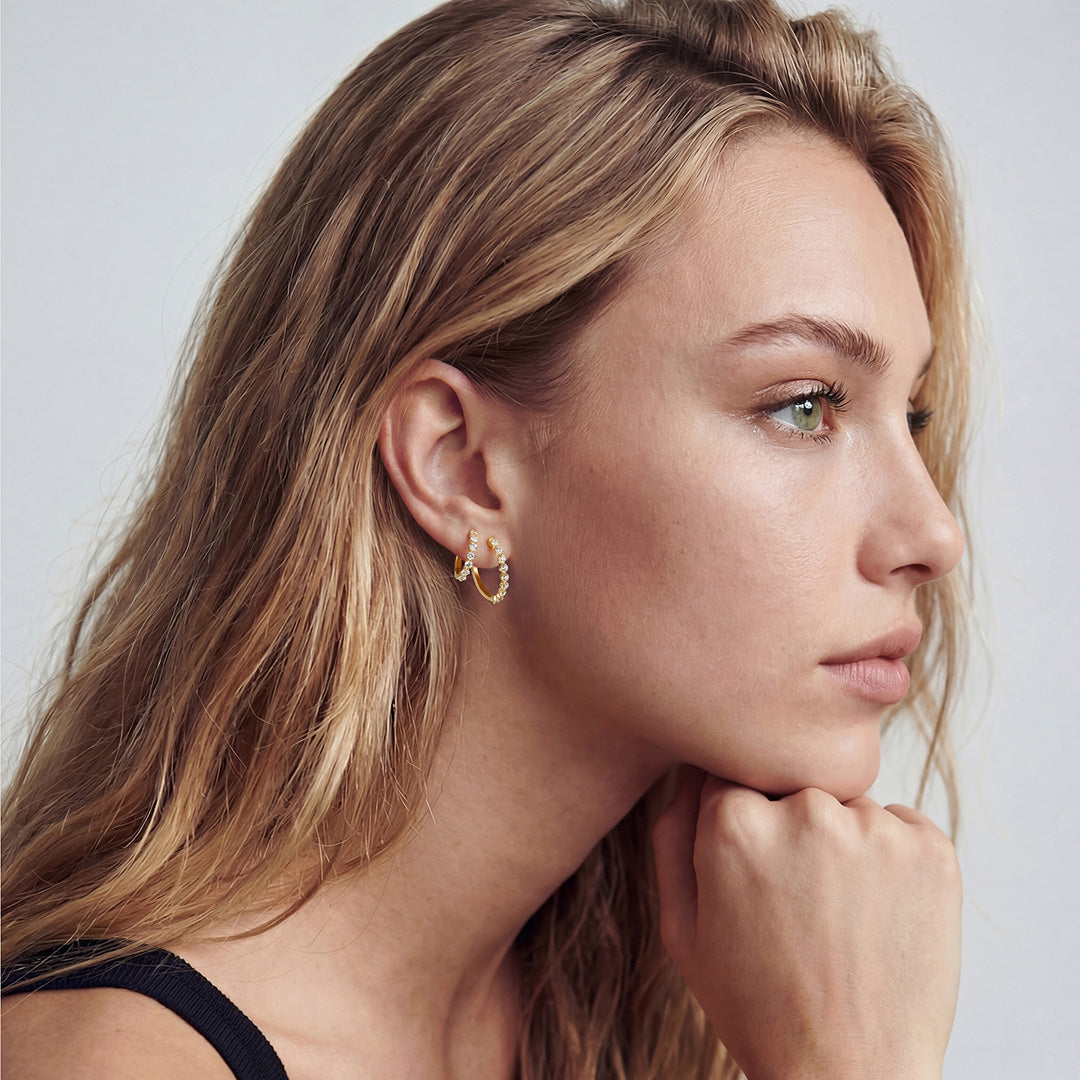 Alba Flame — huggie earrings, view 3