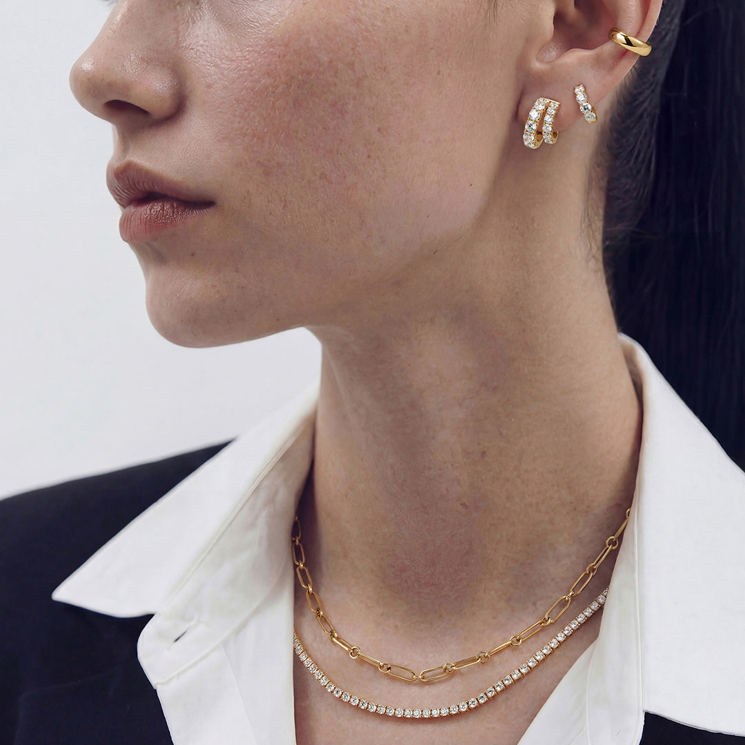 Aureline Thread — huggie earrings, view 5