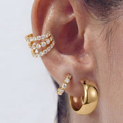 Thea Trace — huggie earrings, view 2