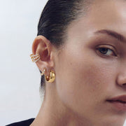 Thea Trace — huggie earrings, view 3