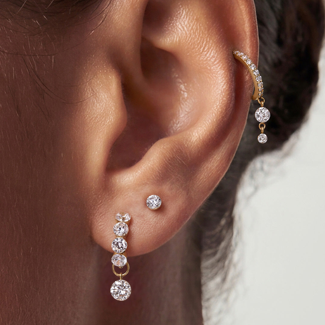 Nour Verse — huggie earrings, view 2