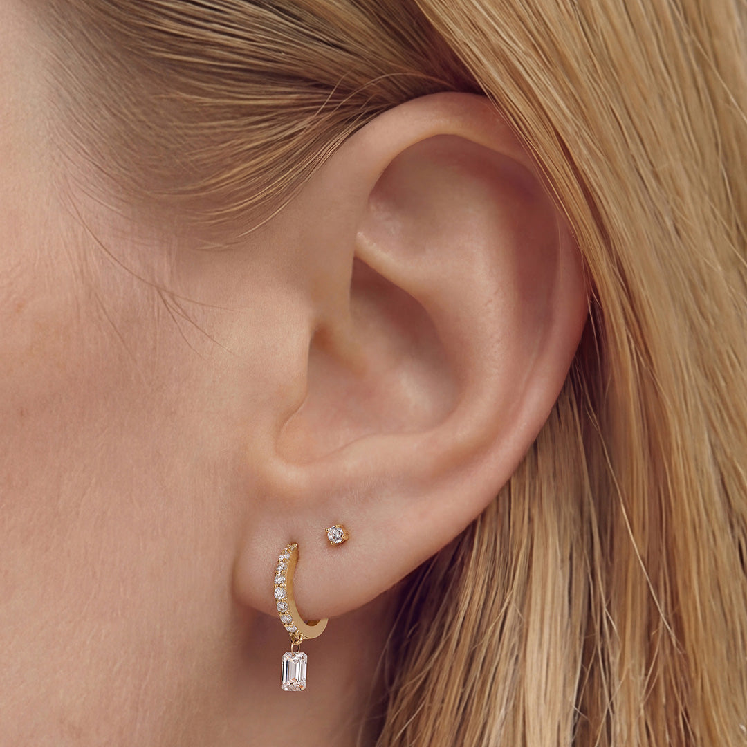 Lucent Arc — huggie earrings, view 2