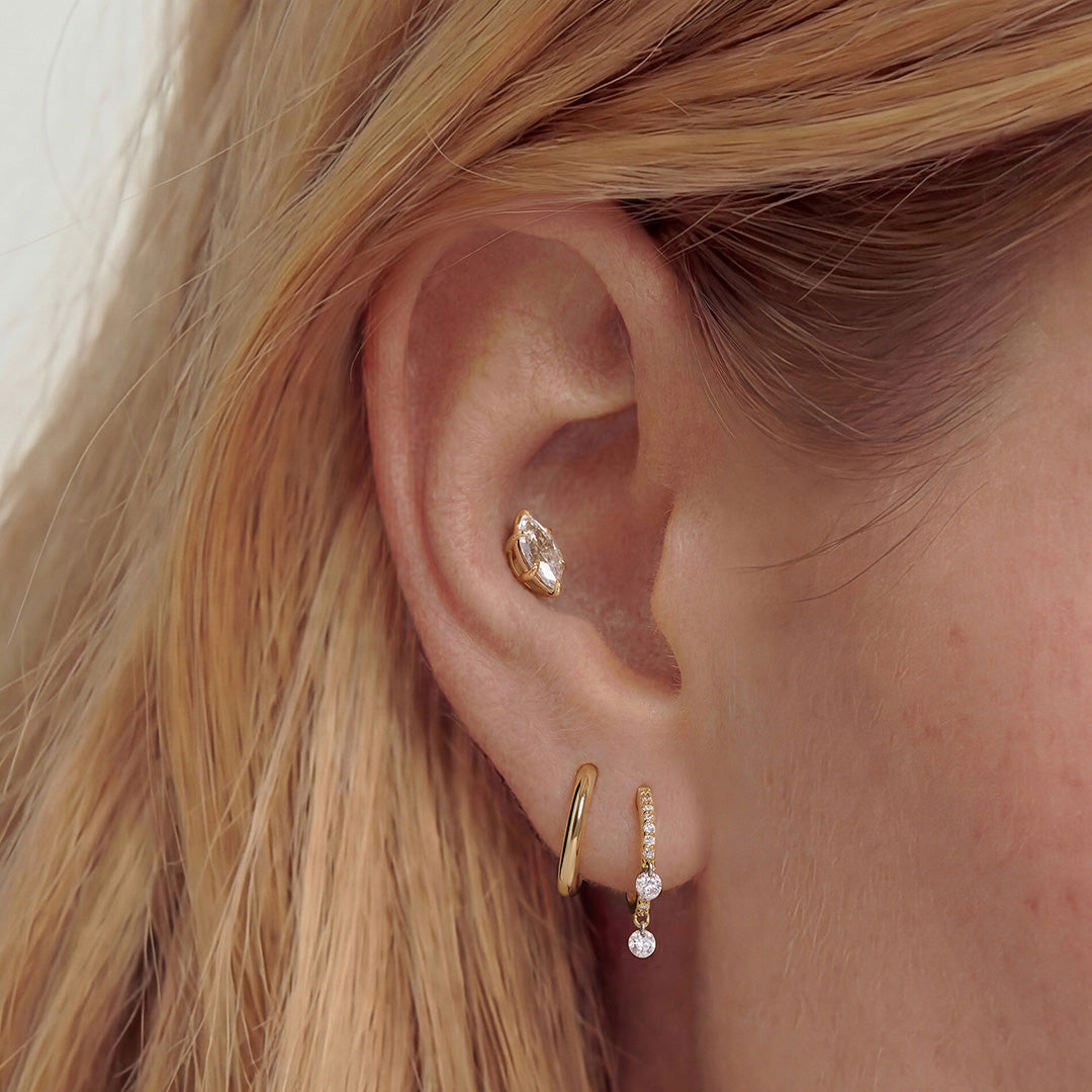 Nella Woven — huggie earrings, view 2