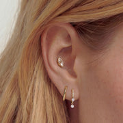 Nella Woven — huggie earrings, view 2
