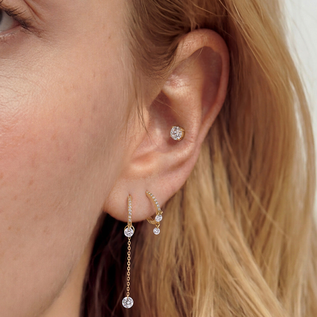 Mirelle Line — huggie earrings, view 4