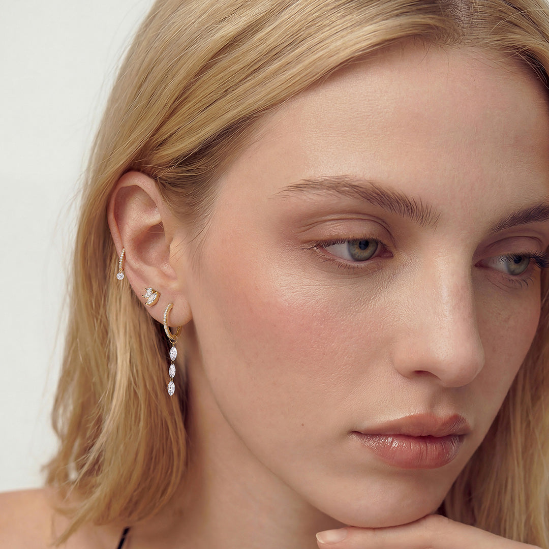 Eira Glimmer — huggie earrings, view 2