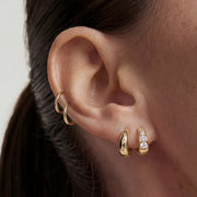 Elara Compass — huggie earrings, view 2
