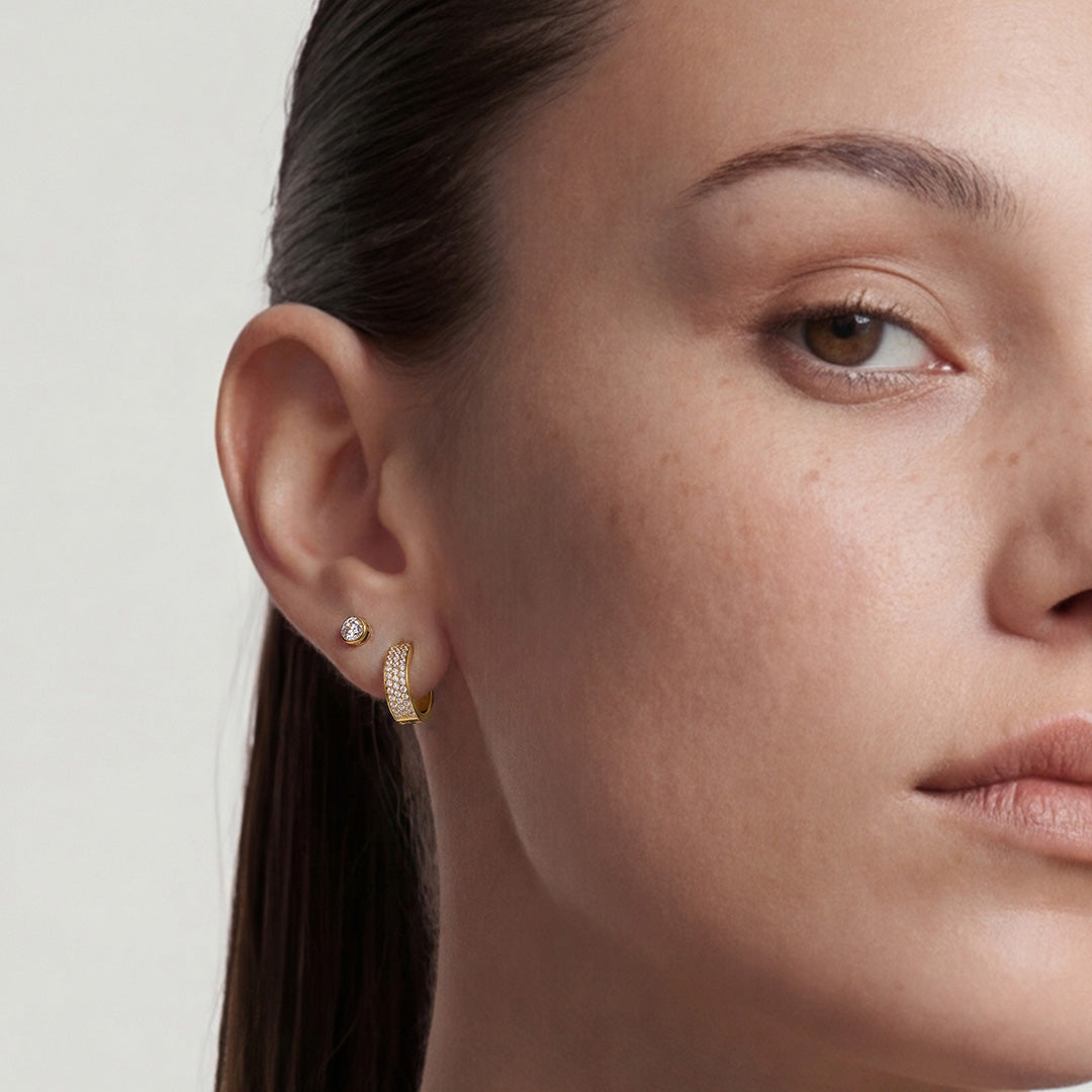 Alba Hush — huggie earrings, view 2