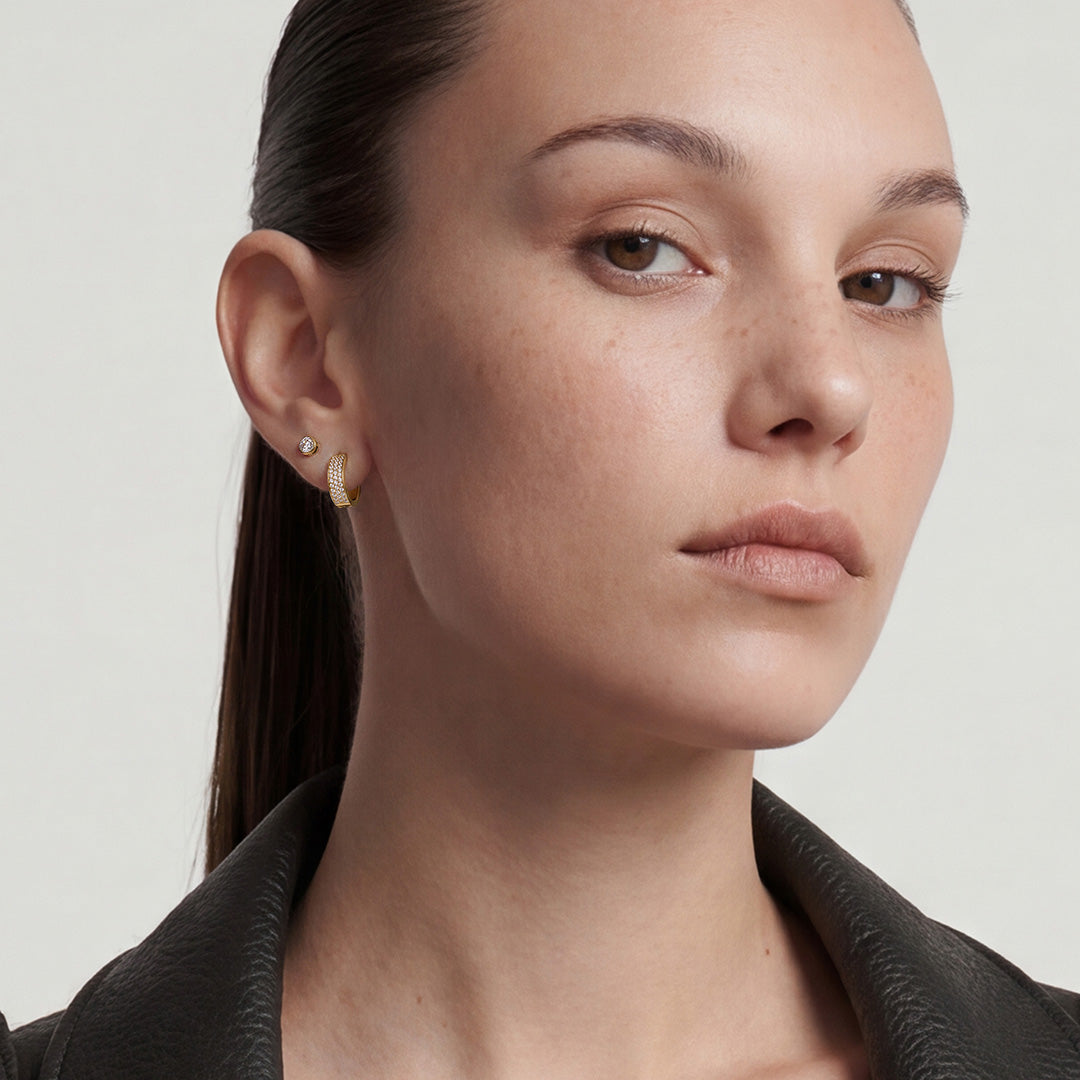 Alba Hush — huggie earrings, view 3