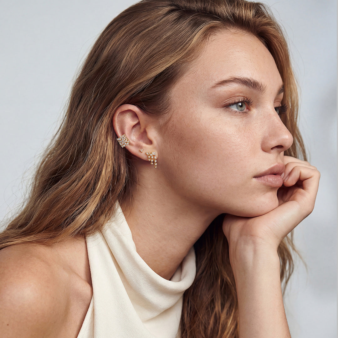 Aveline Halo — drop earrings, view 3