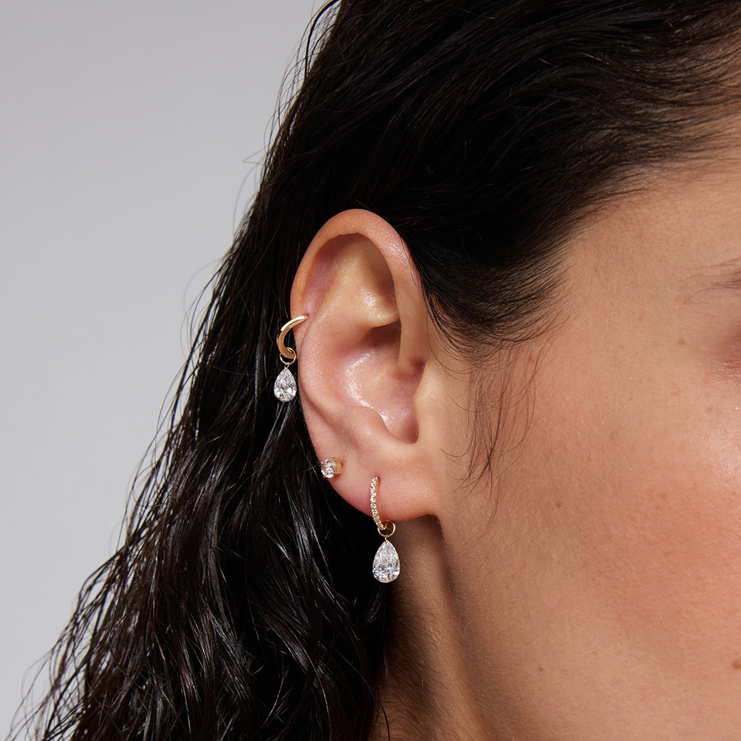 Eira Glimmer — huggie earrings, view 4