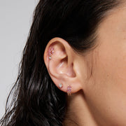 Roselle Flame — huggie earrings, view 2