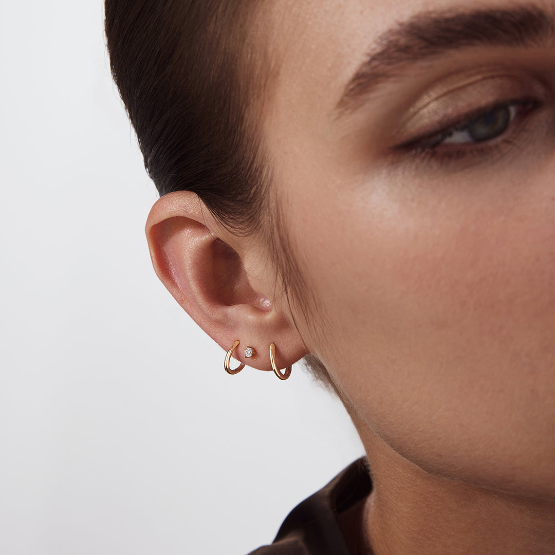 Elara Compass — huggie earrings, view 5