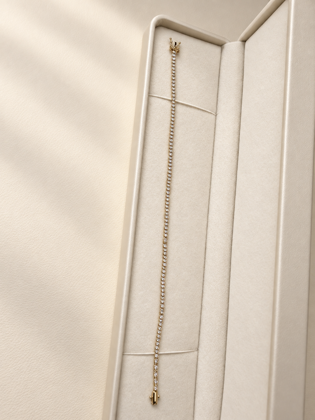 Sola Promise yellow-gold diamond bracelet in its presentation box