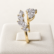 Laurel yellow gold diamond ring — Angled