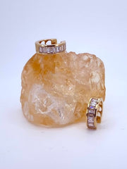 Élan baguette huggie earrings on citrine