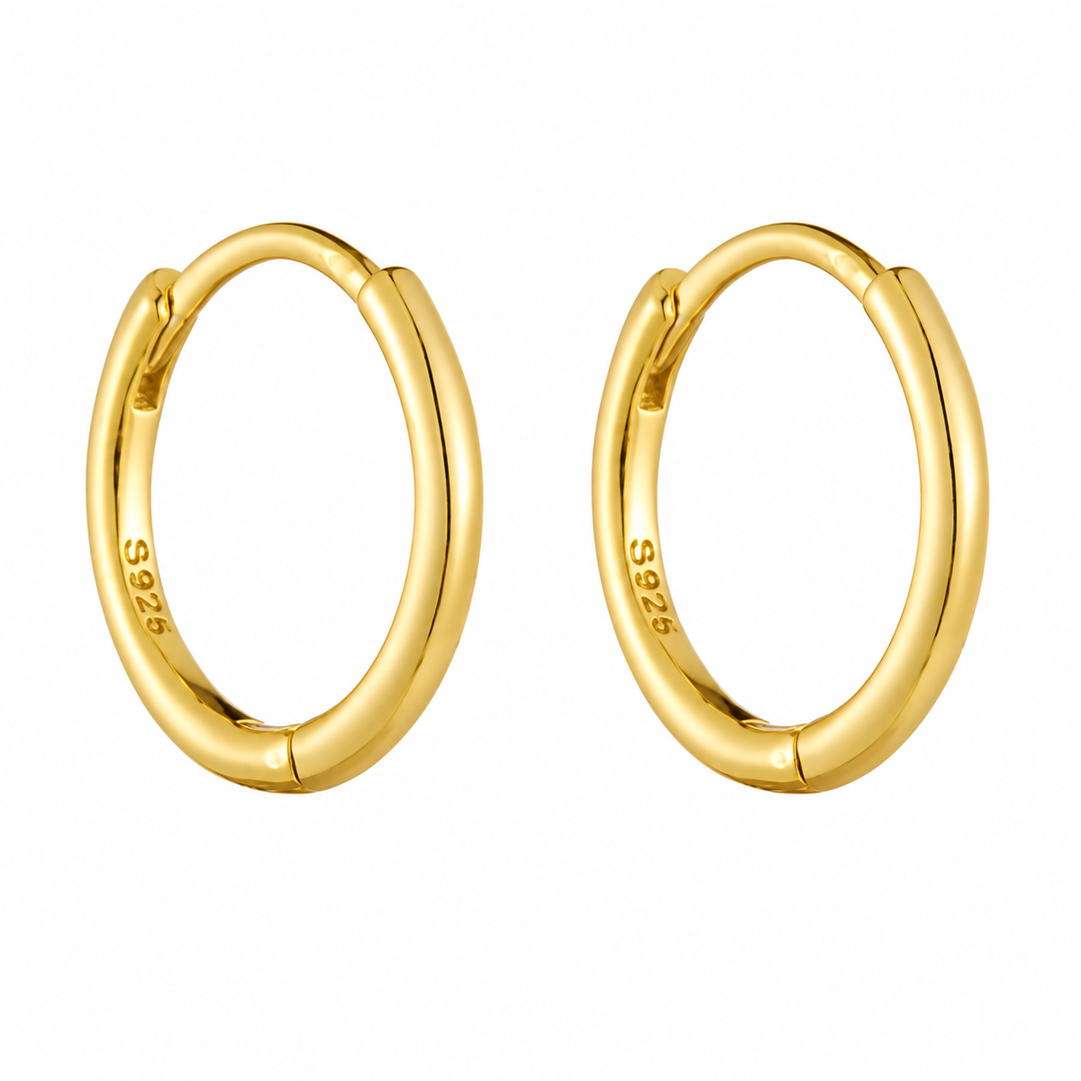 Camille polished gold-plated hoop earrings — enhanced product rendering