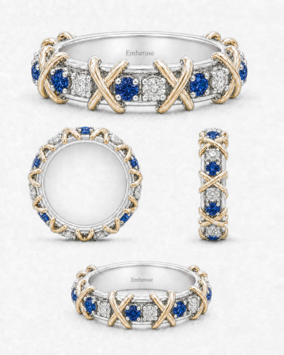 Ember Thread ring design study in blue and white