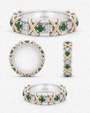 Ember Thread ring design study in green and white