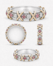Ember Thread ring design study in pink and white