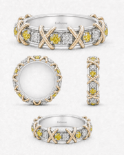 Ember Thread ring design study in yellow and white