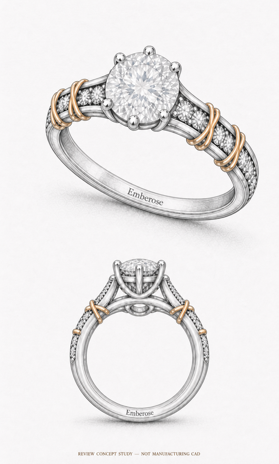 Round Brilliant Wrap Ring design study