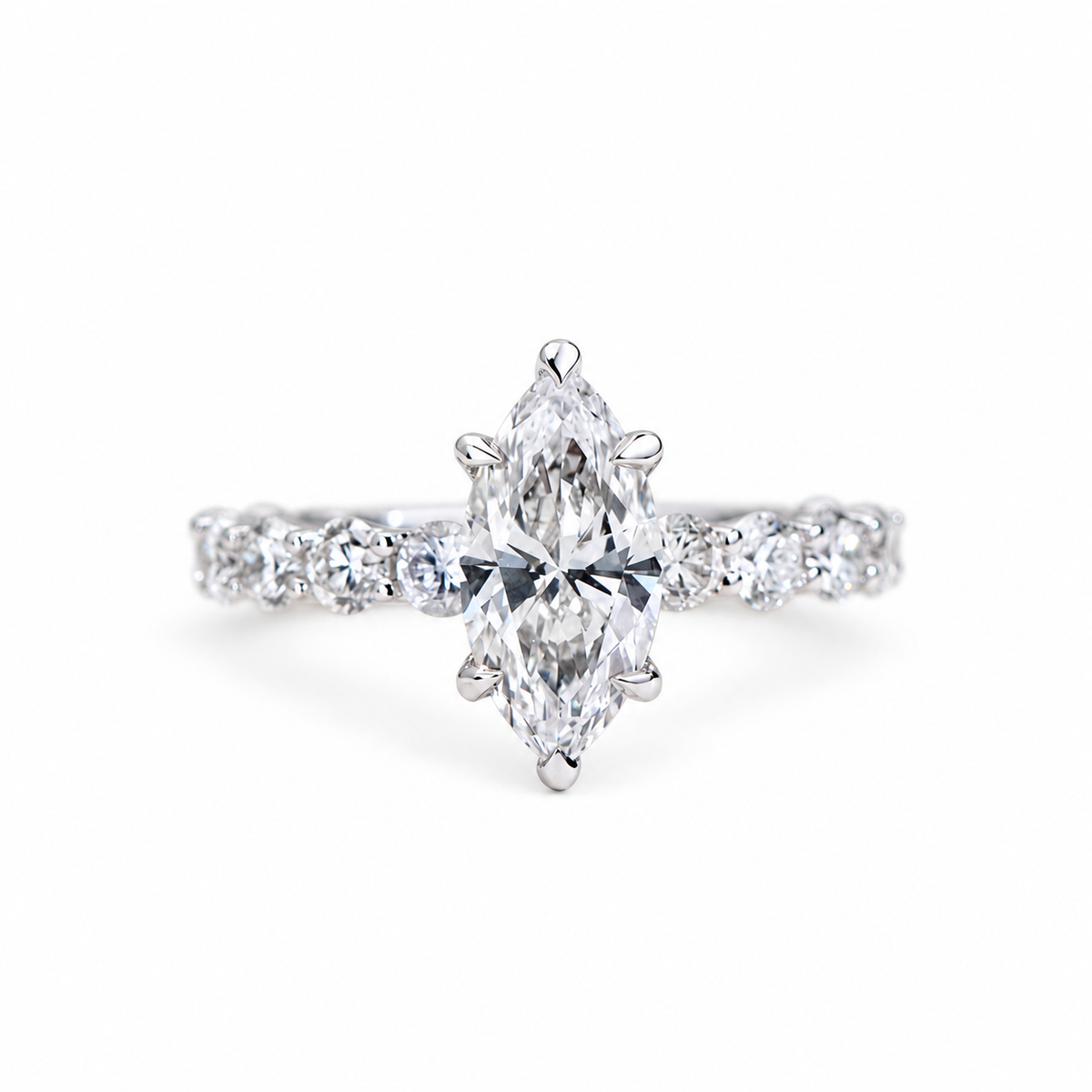 Marquise Halo on a white background