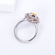 Sunlit Halo yellow diamond ring profile view