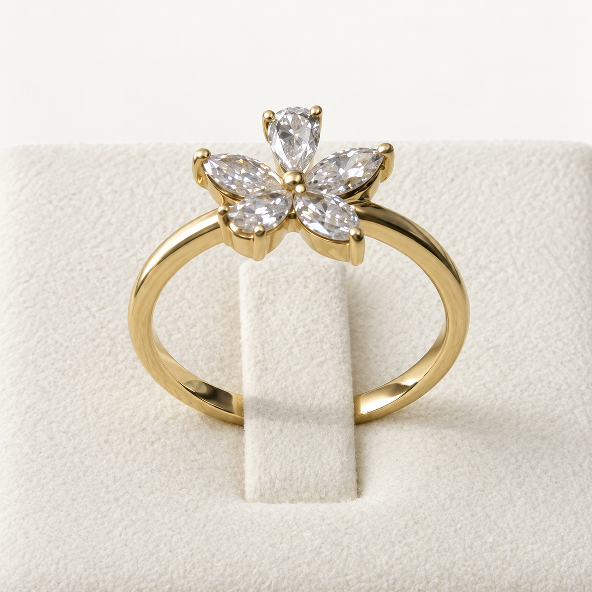 Posy — angled view of the marquise and pear-shaped petals