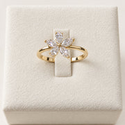 Posy — petite five-petal flower in 14K yellow gold