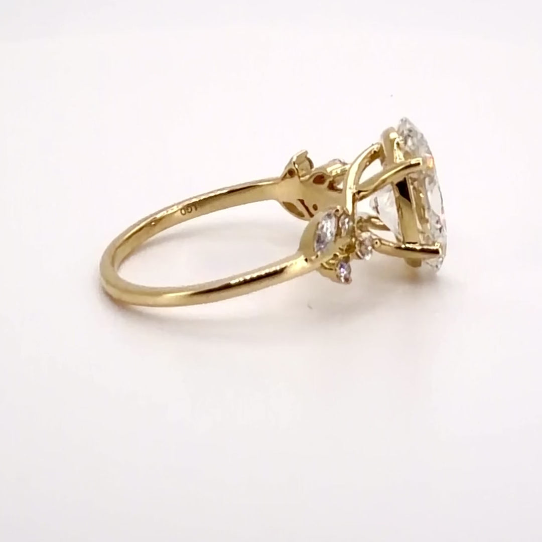 Canopy oval lab-grown diamond ring, refined studio rotation