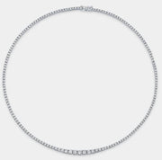 Graduated diamond tennis necklace in a 16-inch length
